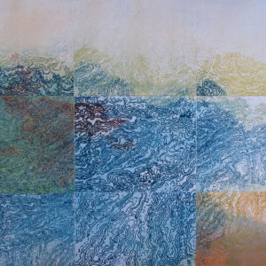 Bonnie Baker, Convergence, monoprint, multiple polymer plates, 22â€³x30â€³, 2011