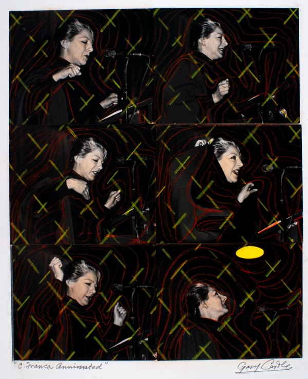 Gary Castle, Remembering Celia Franca, 24 cm x 30 cm, photos & crayon, collage on board