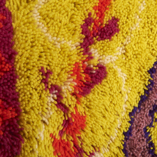 Fern Pellerin, "ME MANGAV TUT" detail, Wool, rug canvas, cotton thread, 4' x 2", June-August 2020.

Photo by Wiebke Schroeder.