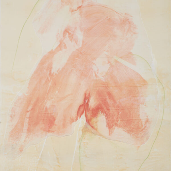 Monique Silver, "Untitled (self-portrait)", acrylic body print and colored pencil, 32 x 48".