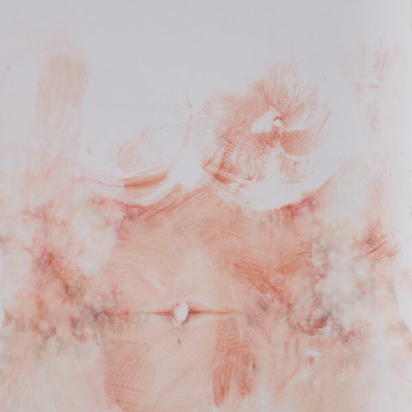 Monique Silver, "Flaws 1 (self-portrait)", acrylic body print and colored pencil, 34 x 21".