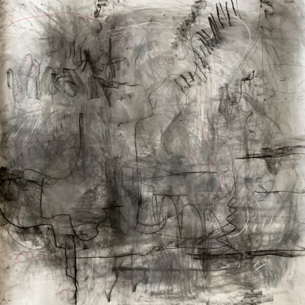 Emma Jordan, "Untitled Series I (The playlists)", charcoal, graphite, conte, pastel on paper, 59 x 61", 2020. Image courtesy of artist.