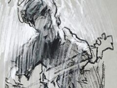 CRESCENDO-Voices-of-the-fingers-detail An image of a drawing of a person playing guitar.